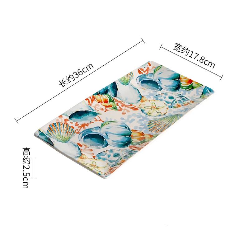 Creative Ocean Style Ceramic Plates High End Household Soup Bowls Exquisite and Delicious Dining Plate Irregular Bowl Tableware