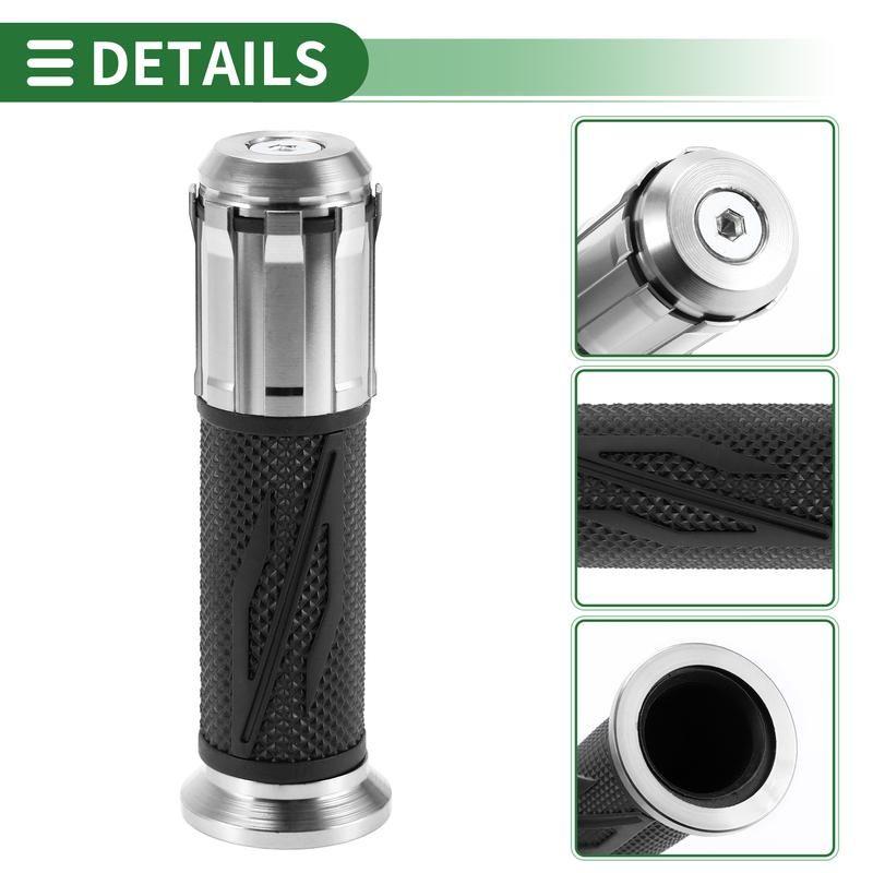 Motoforti 22mm 24mm Universal Motorcycle Hand Grips Cover Rubber Aluminum Alloy Handlebar Grip for Motorcycle Scooter 1 Pair