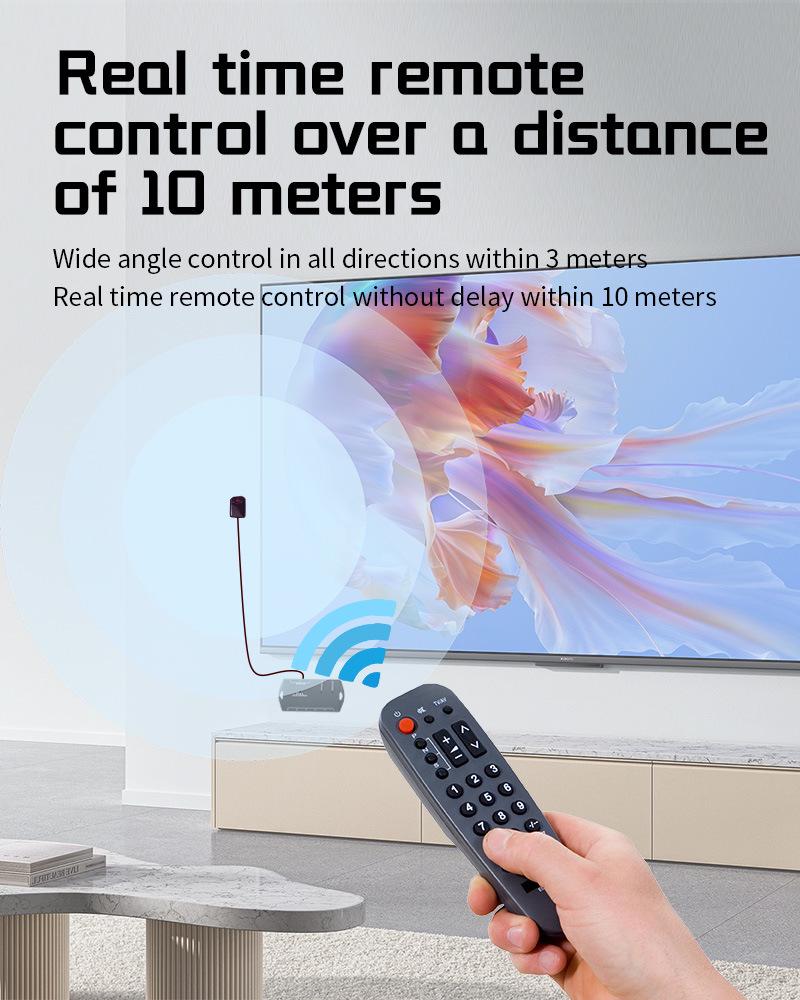 Long-Range Wireless Infrared Repeater: No Wiring, Seamless Wall Penetration, Instant Remote Control, Universal Smart Home Compatibility