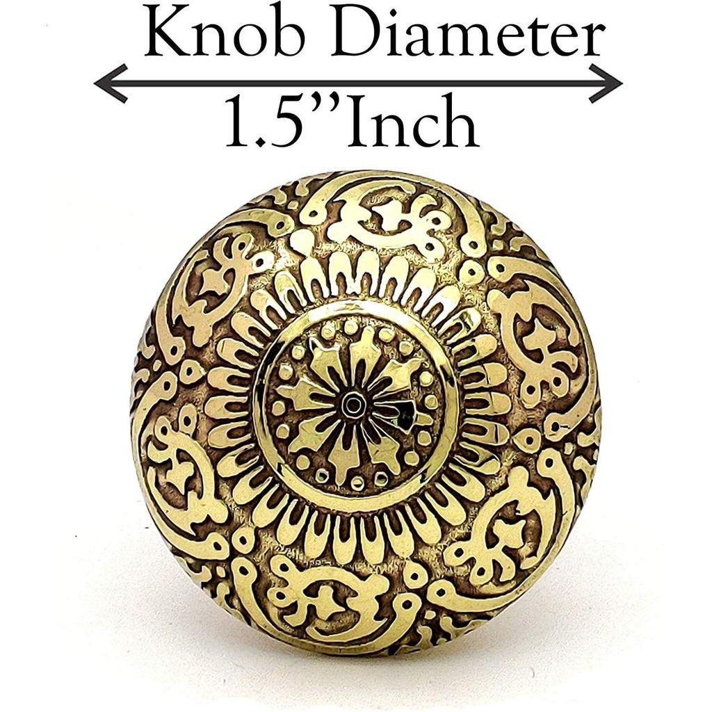 Handmade Gold Finished Classic Brass Door Knobs for Cabinets, Drawers, Wardrobes and Kitchen Cupboards - Set of 4 (38mm)