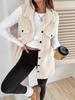 In-Stock Women's Fall/Winter Lapel Button-Up Plush Faux Lambswool Vest Coat - Loose Commuting Style
