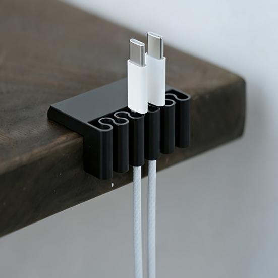 3D Printed Multi-Slot Cable Holder Desktop Cord Organizer Cord Clip with Wave-Shaped Slots
