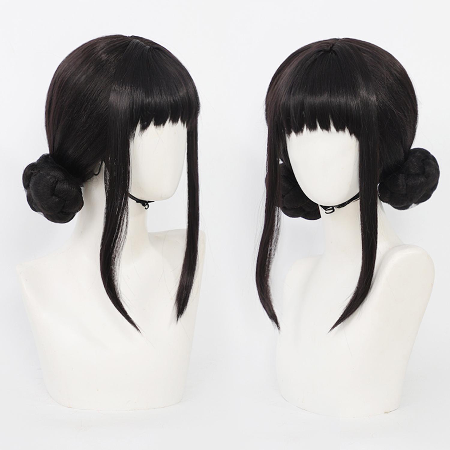 Meisjesgroep Film Cosplay Pruik Mira Zoey Rumi Pruik Meisje Synthetische Pruik Paarse Gevlochten Pruik Roze Pruik Zwarte Kapsel Pruik voor Halloween 1pc black