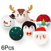 Christmas Christmas Ornament Christmas Gift Christmas Pattern Festival Party Hanging Decoration 1PC/6PCS