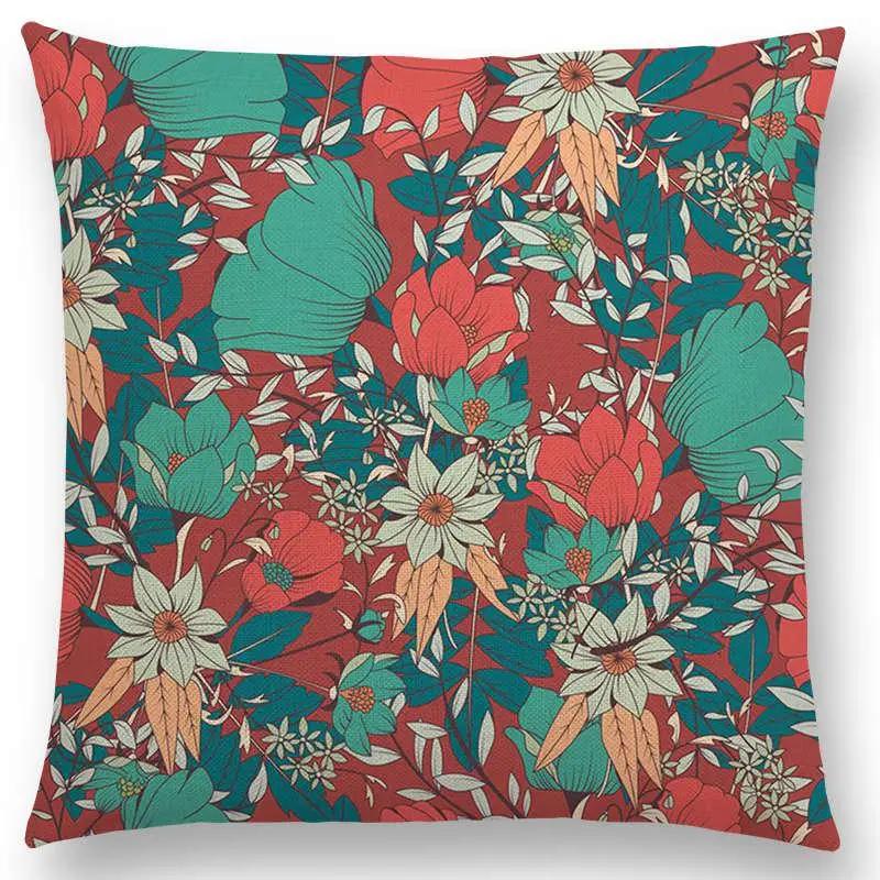 Botanical Floral And Butterfly Cushion Cover Beautiful Flowers Garden Mini Prints Home Decor Sofa Throw Pillow Case
