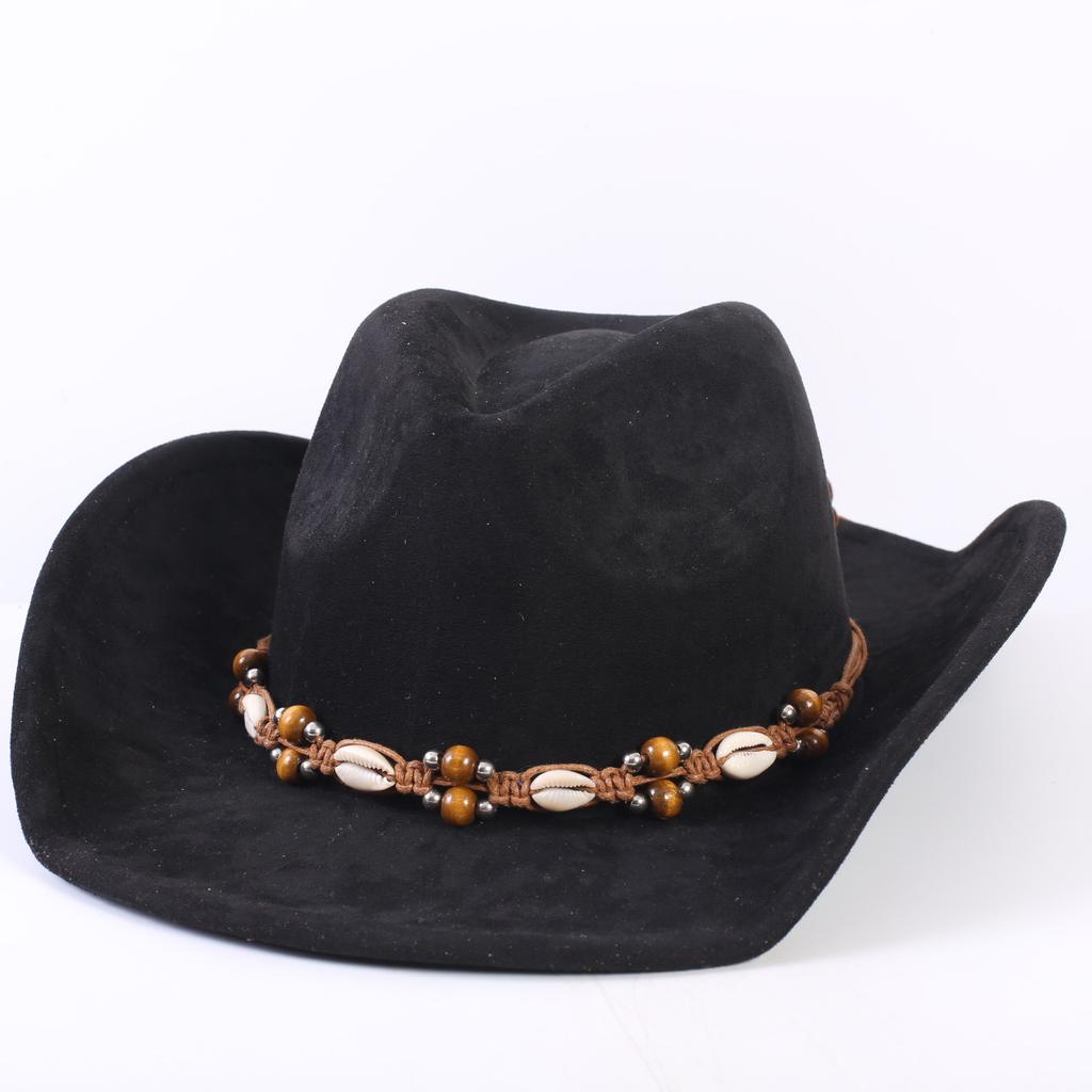 Popular European and American Classic Suede Western Cowboy Hat, Men's and Women's Fashion Big-brimmed Top Hat Shade