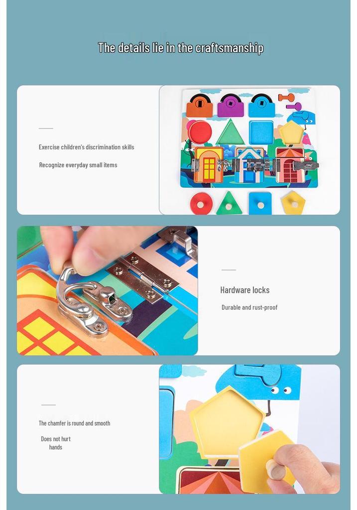 Montessori Busy Board: Early Education Toy for Shape, Color Recognition & Intelligence Training