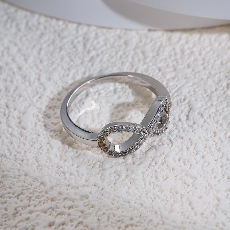 

Кольцо с символом из 8 знаков Infinite Jewelry для женщин, преувеличенное, с бриллиантами, европейское и американское циркониевое парное кольцо No. 5