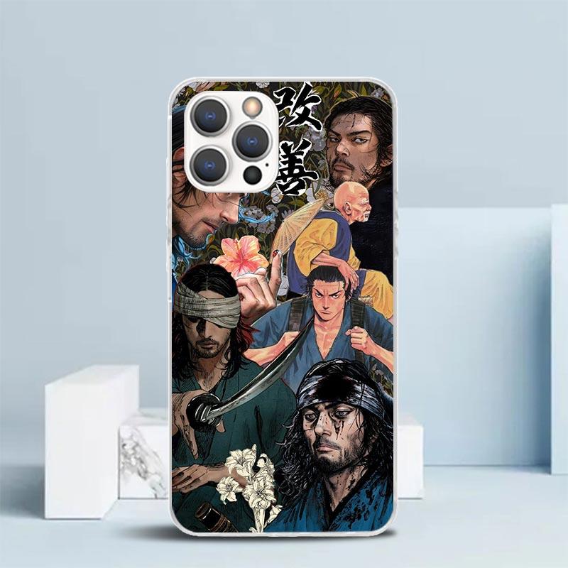 Anime Vagabond Samurai Soft Cover for iPhone 16 17 Air 15 14 Pro Max 16E Phone Case 13 Mini 12 11 7 SE 8 Print Pattern Fit Cases