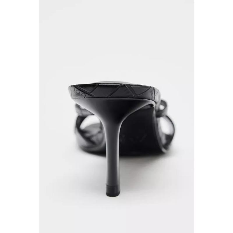 Fashion Designer Black Women Summer New Luxury Brand High Heel Sandals Versatile Simple Slim Heel Sandals Slippers