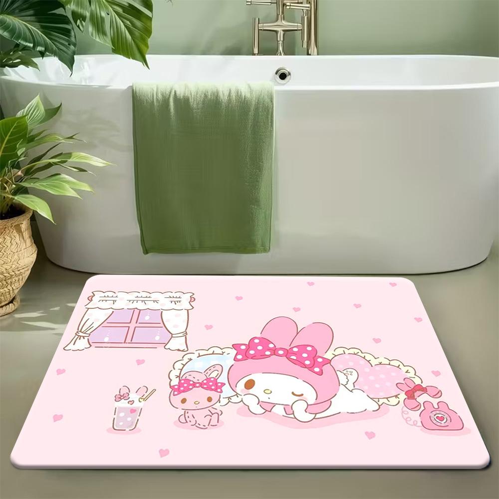Sanrio Hello Kitty Plush Rug - Features The Adorable Face of Hello Kitty And Her Iconic Outfit Design, Suitable for Bedrooms A 40cm x 60cm