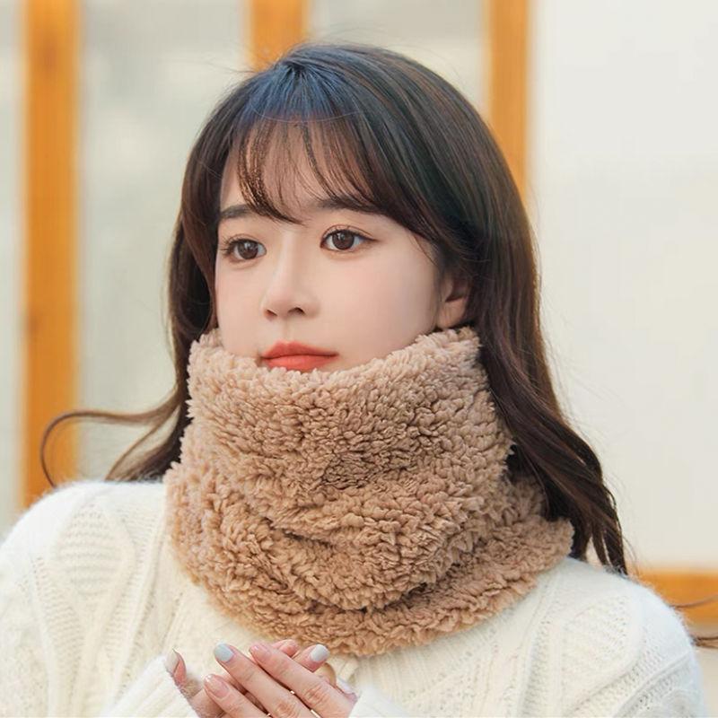 

Новый теплый женский шарф на шею, однотонный, зимний, универсальный, с высоким воротом, защитный, коралловый, бархатный, чехол на шею кофейный