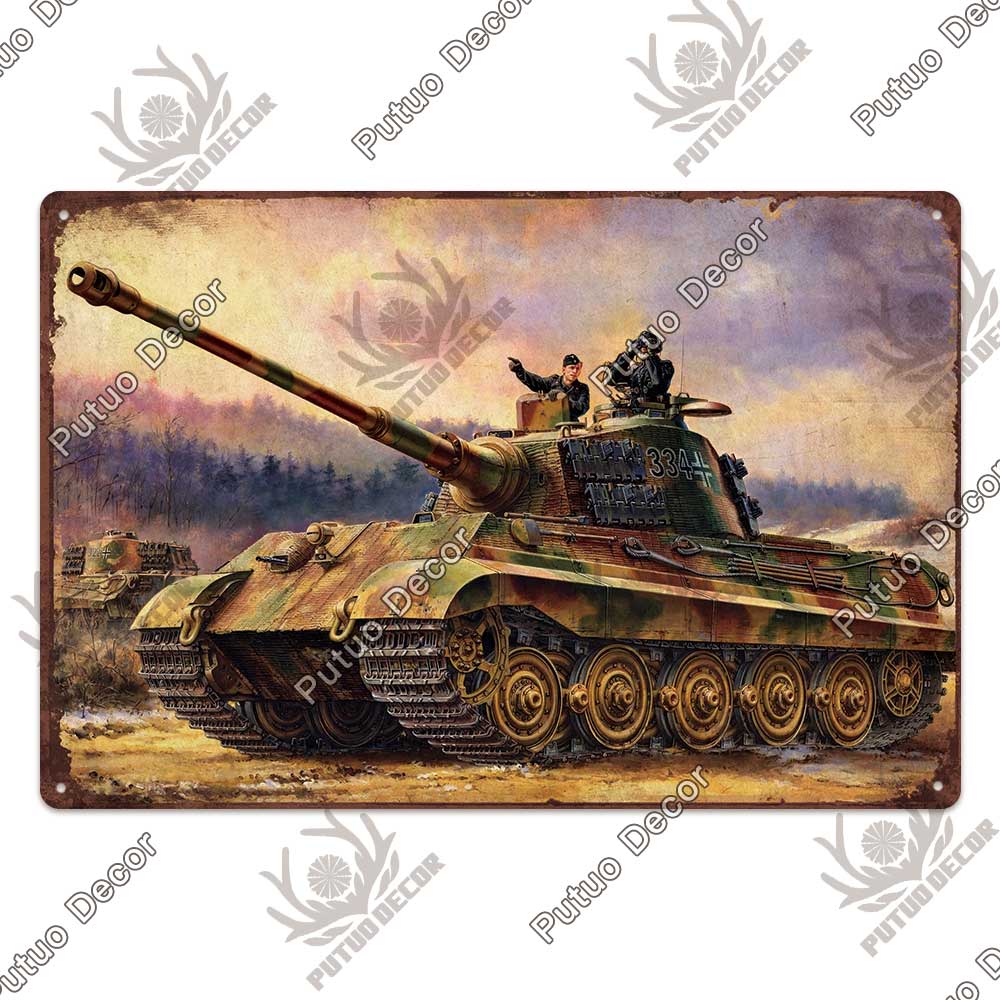 Putuo Decor Panzer Blechschild Metallschild Dekorative Vintage-Dekor Plakette Wanddeko Garage Man Cave Clubraum Zuhause