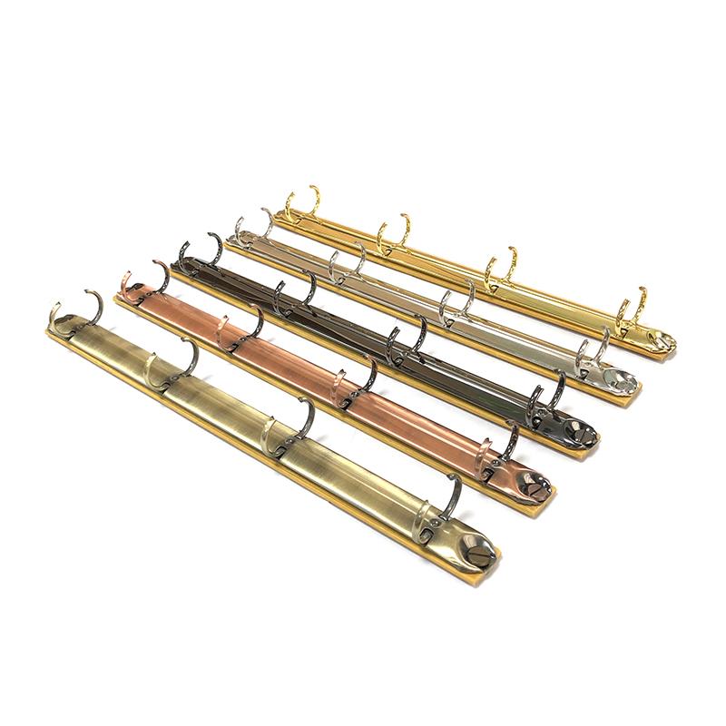 A4 Metal Ring Binder Clips with Bamboo Back Panel 4 Detachable Buckle Loose-leaf Binding Strip for Data Book Album Notebook