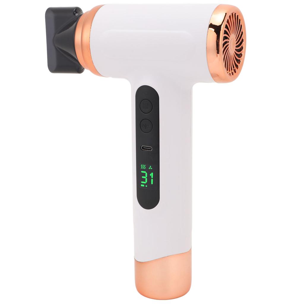 Cordless Hair Dryer 15000mAh Portable USB Rechargeable Hair Dryer with USB Charging Cold Hot Wind