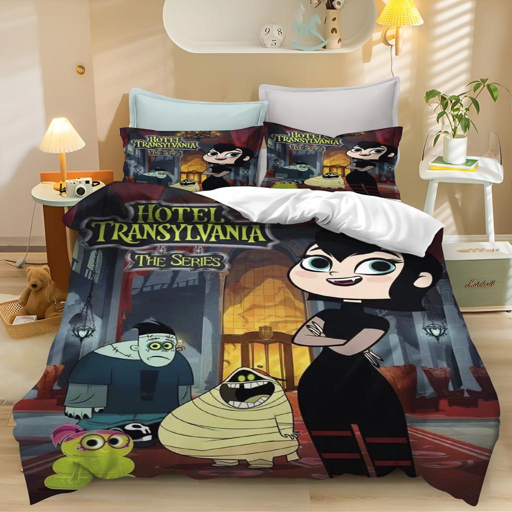 Hotel Transylvania Bettwäsche-Set mit Dracula-Motiv (2- oder 3-teilig) aus Polyester, Geschenk für Erwachsene