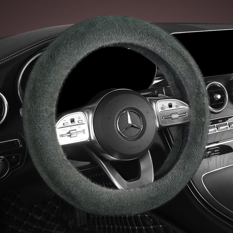 Car Steering Wheel Cover Winter Plush Warm Fleece New Model High-End Wear-Resistant Sweat-Absorbent Non-Slip D-Shaped Handle Cover