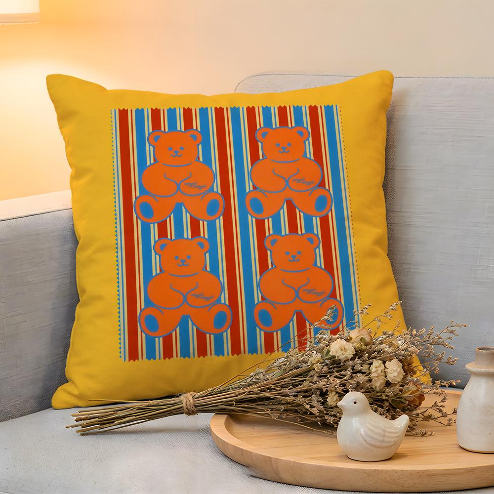 Cushion Cover  Linen  SkinFriendly Soft Decorative Case for Sofa Home Decor Colorful Cute Wwiggle wiggle Pillow cover