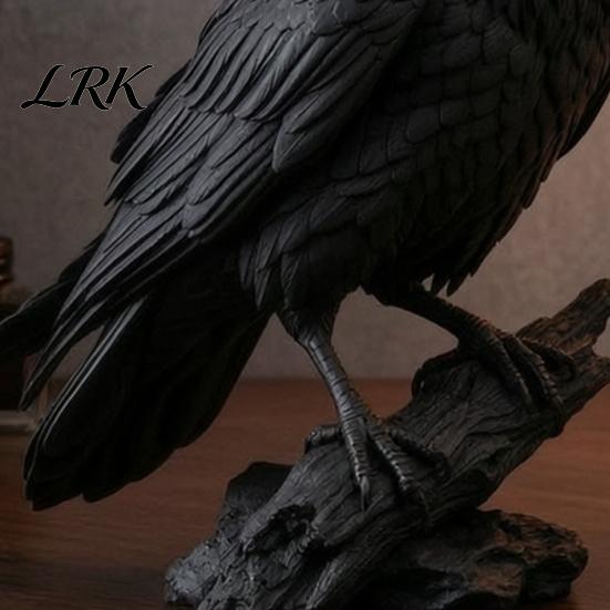 Unique Birthday Gift for Gothic Lovers Realistic Black Crow Figurine, Resin Raven Statue Halloween Tabletop Figurine Decor, Dark Spooky Ornament Home