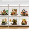 Holzhaus Straßenansicht Puzzle zusammengebaute Bausteine für Jungen und Mädchen Kinderspielzeug Desktop-Ornamente Weihnachtsgeschenke
