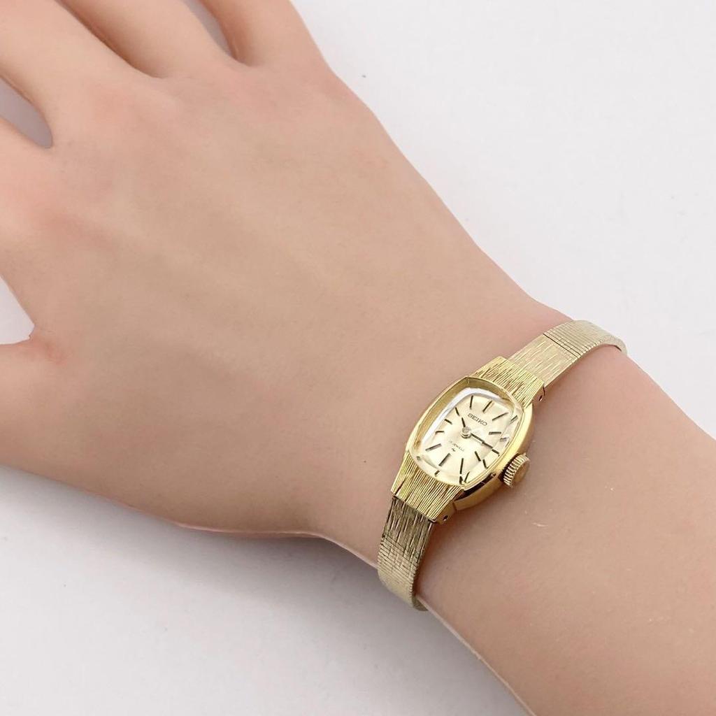 [USED] Working SEIKO manual winding watch, gold, 11-3360