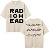 Vintage Washed Radiohead Semaphore Rock Band T-shirt Men  Clothing Fashion Hip Hop Gothic T Shirts Cotton Casual T-shirts