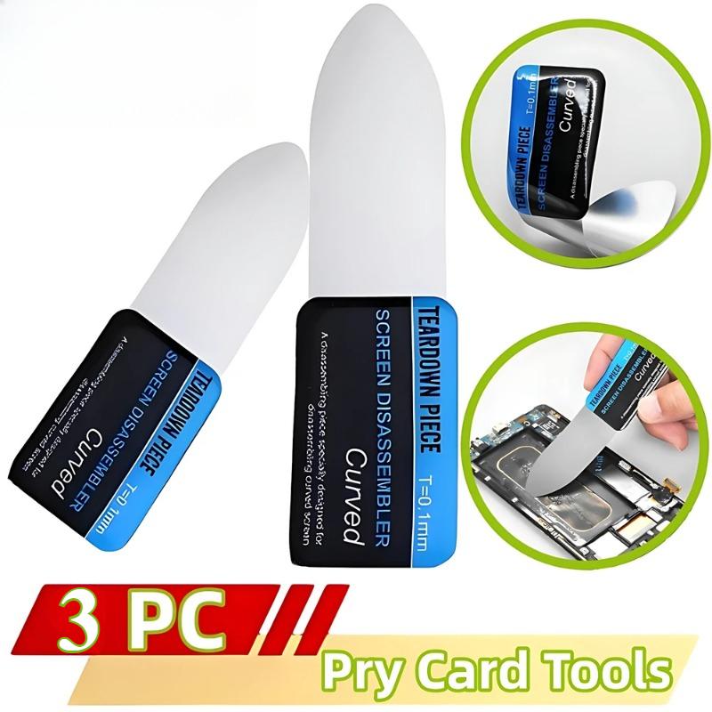 1/3Pcs Mobile Phone Curved LCD Screen Spudger Opening Pry Card Tools Ultra Thin Flexible Mobile Phone Disassemble Steel Metal