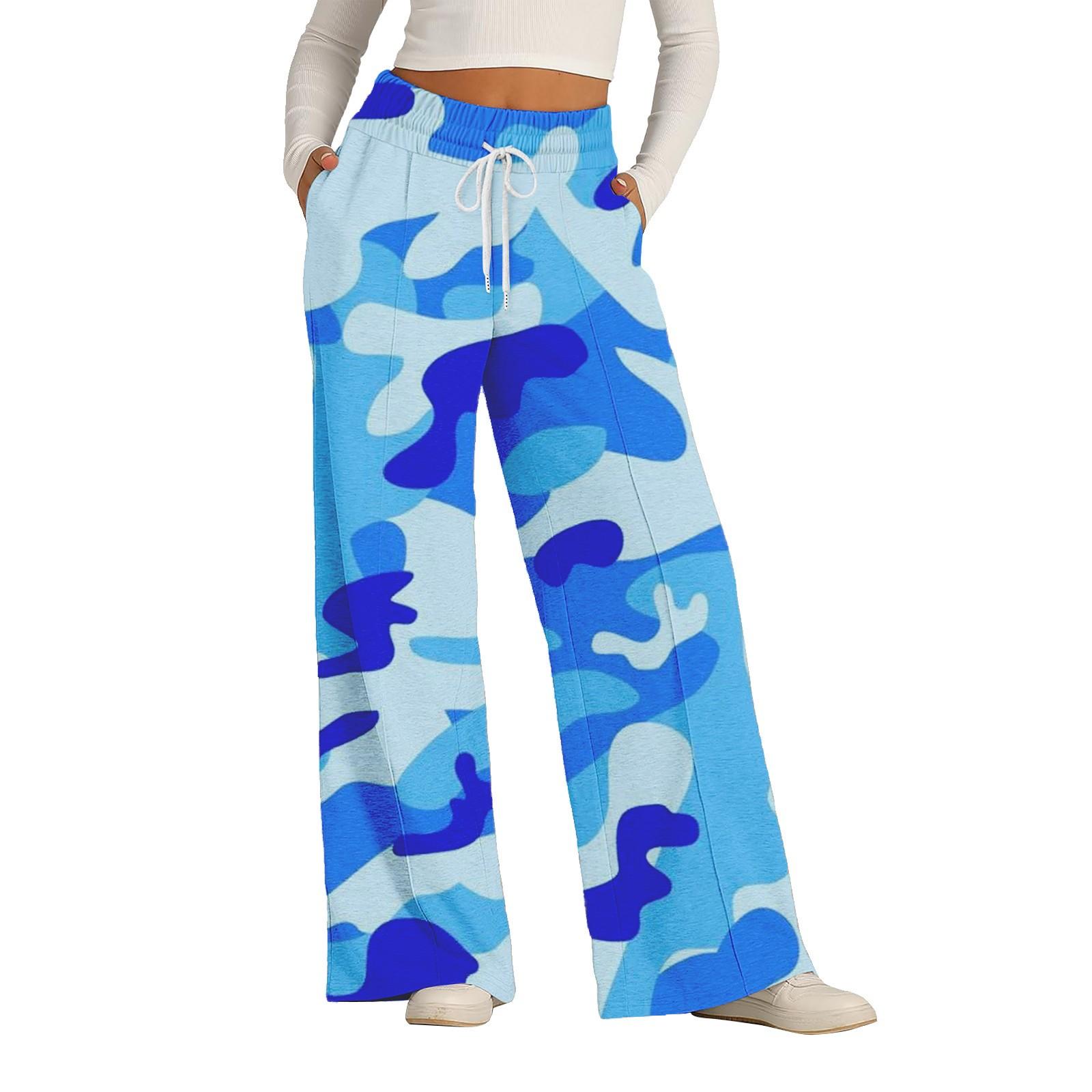 

Women s High Waisted Wide Leg Sweatpants Casual Jogger Pants XL синій