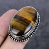 Natural Tiger Eye Gemstone 925 Sterling Silver Jewelry Ring Size 6.5 s7Z61