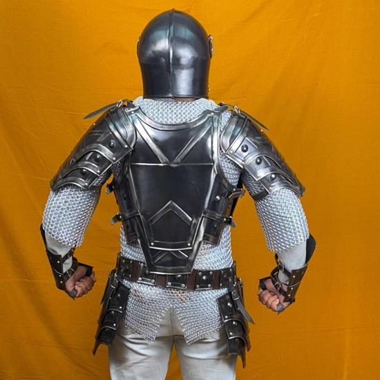 Steel Armor Set Full-Body Knight Cuirass, Pauldrons, Bracers Greaves for LARP, Cosplay Collectors