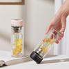 Double Wall Borosilicate Glass Tea Cup With 304 Stainless Steel Infuser Heat Resistant Office Travel Mug