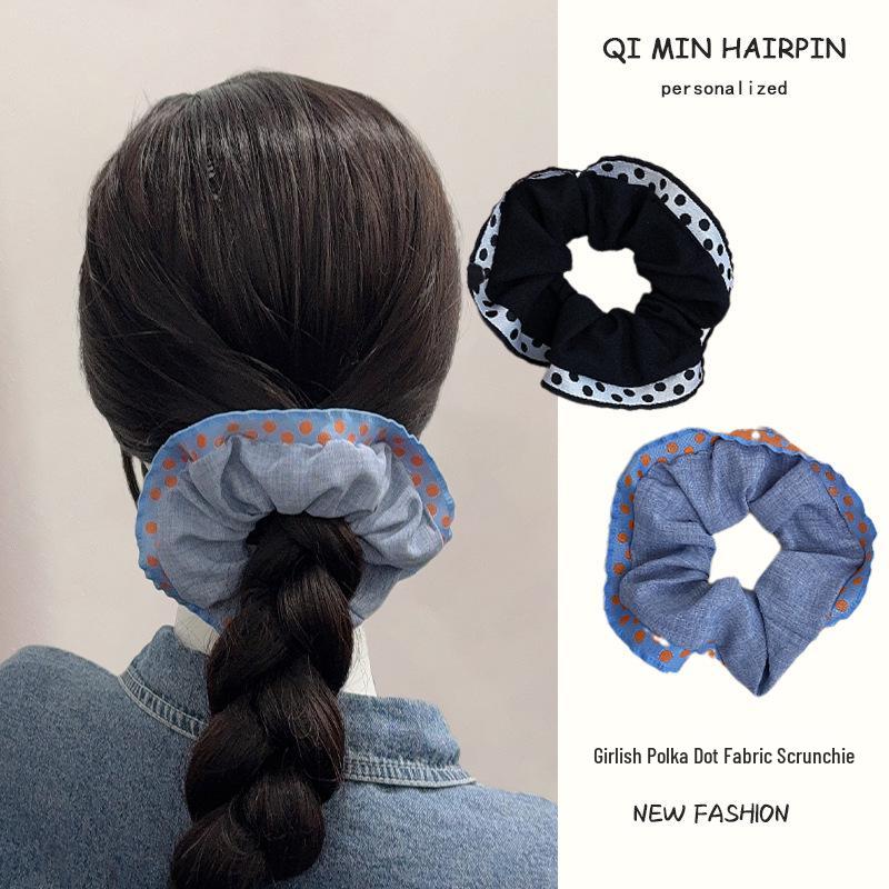 

Girlish Polka Dot Candy Color Scrunchie – Cute Party Hair Tie for 2024