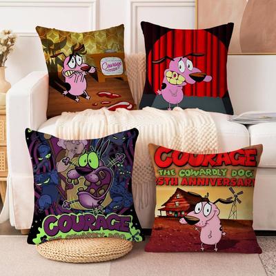 Anime C-Courage The C-Cowardly Dog Stitch Lucky Dragon Pillow Cover Sofa Cushion Cover Home Room Decoration Children Gift