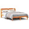 VidaXL Cadre de lit avec tête de lit cire marron 140x190cm bois de pin, lit, cadre de lit en bois massif, meuble de chambre 3306555