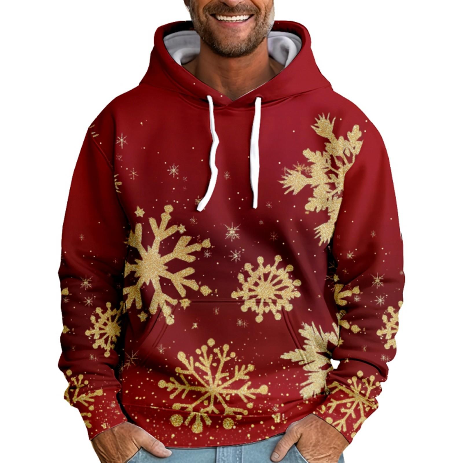 

Мужская свободная толстовка с капюшоном с принтом, мужская повседневная модная спортивная толстовка M красный