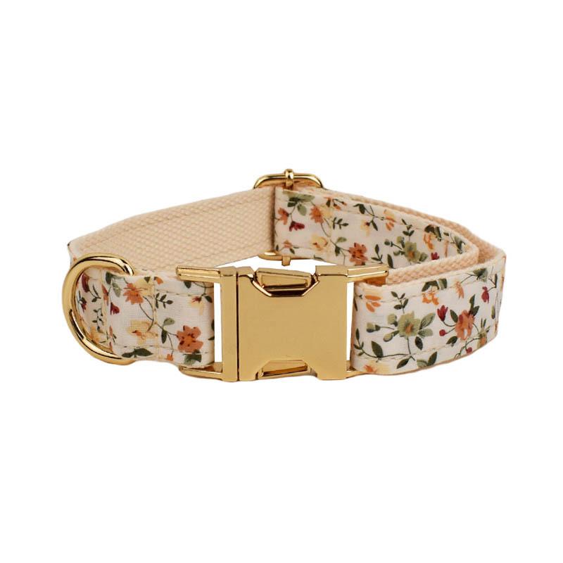 Pet collar dog collar leash dog collar white flower dog neck cover dog chain XS
