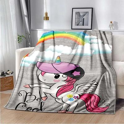 Cute Pink Unicorn Throws Blanket Sofa Blanket  Bedroom Living Room Decoration Blanket for Bed Picnic Blanket Throw Blanket