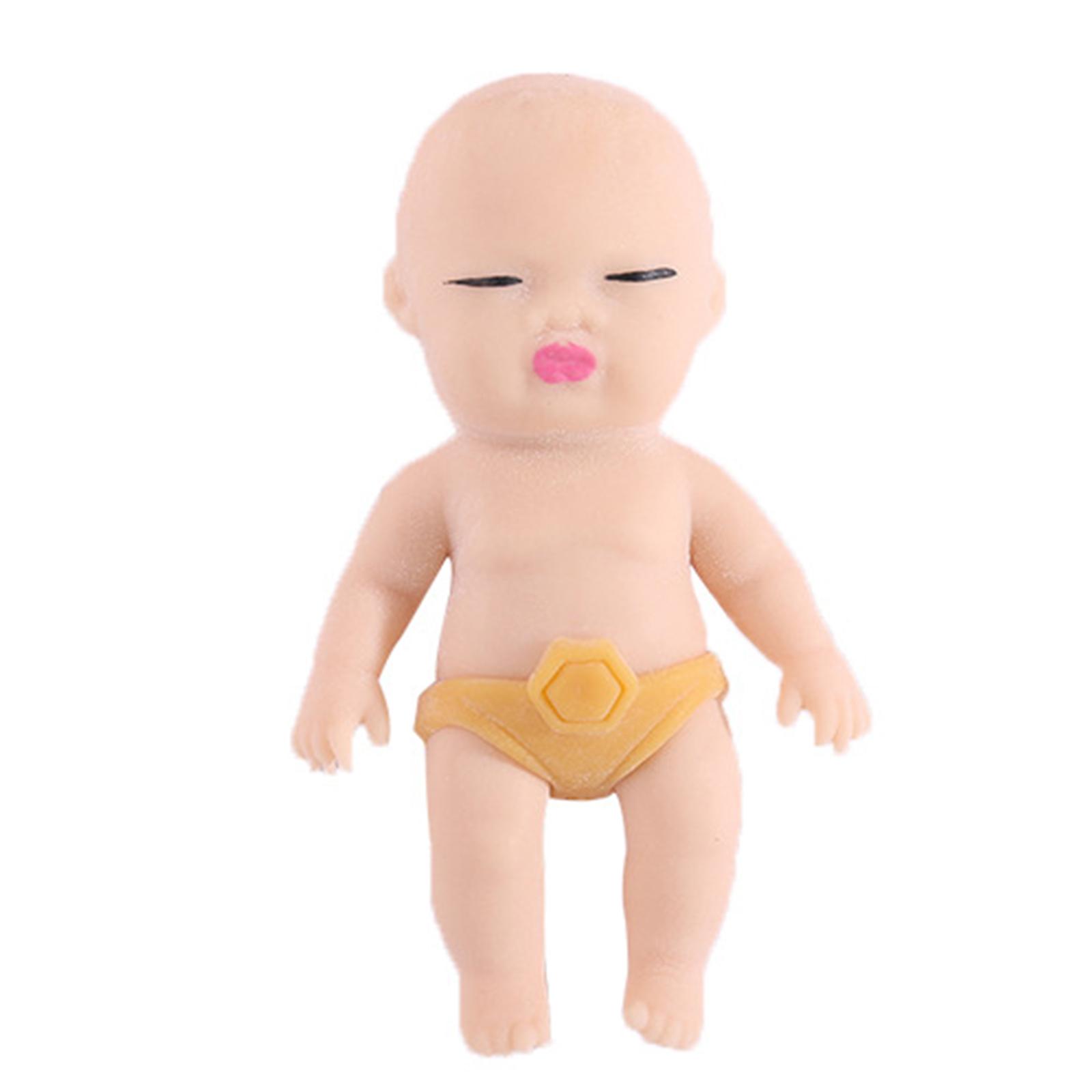

Squeeze Fidgets Baby Doll Toy TPR Stretching Toy Soft Anti-Stress Reliable Party Favor Pressure Release Toy Office Prank Toy жёлтый