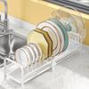 Pull Out Dish Storage Rack Carbon Steel Plate Drain Stand Holder Kitchen Drawer Organizer for Dishes Lids Cutting Boards
