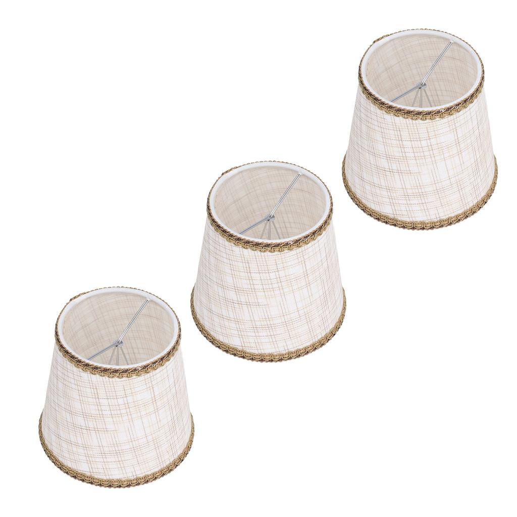 3Pcs Small Lamp Shades Hand Crafted Exquisite Soft Lightweight Dustproof High Luminousness Table
