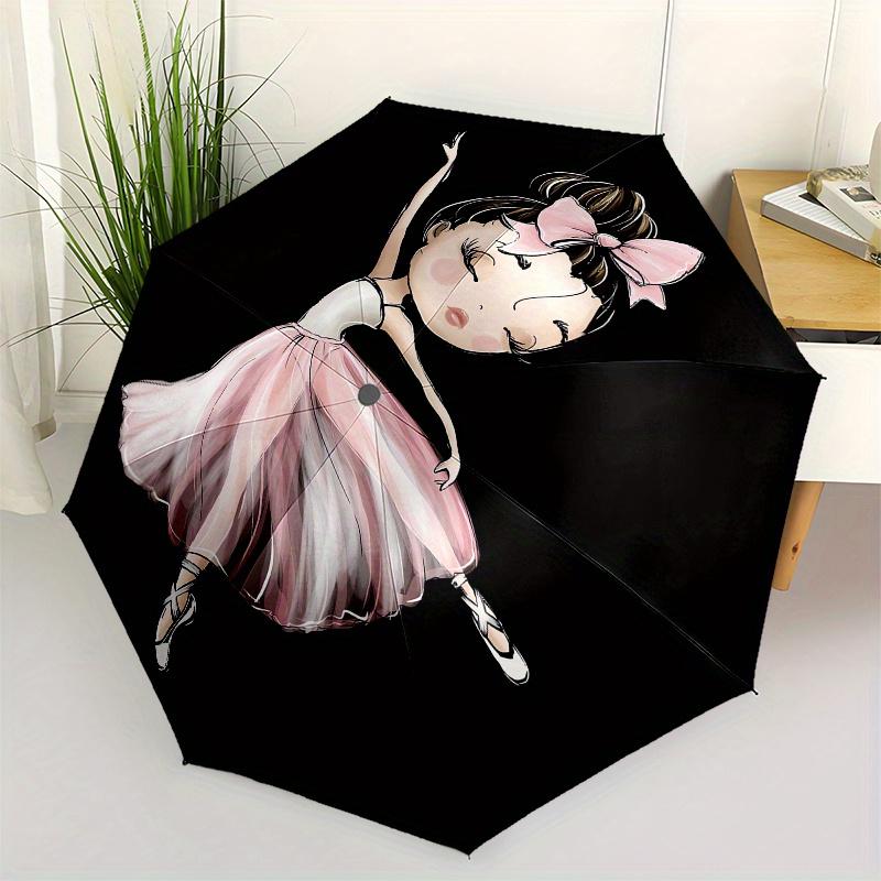 

Ballerina, Dance themed Eight rib Automatic Folding Umbrella Is Suitable for Both Men and Women, Making It A Perfect Christmas and Valentine