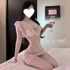 Sexy Lingerie Sexy Cherry Lace Printed Hip Wrap Skirt Women's Pleated Slim Deep V Pajamas Uniform 1111
