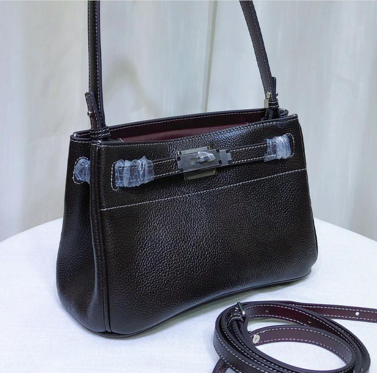 New Head Layer Fubao Leather Bag Genuine Leather Women's Bag Commuter Lock Armband Bag Handbag Single Shoulder Crossbody Bag