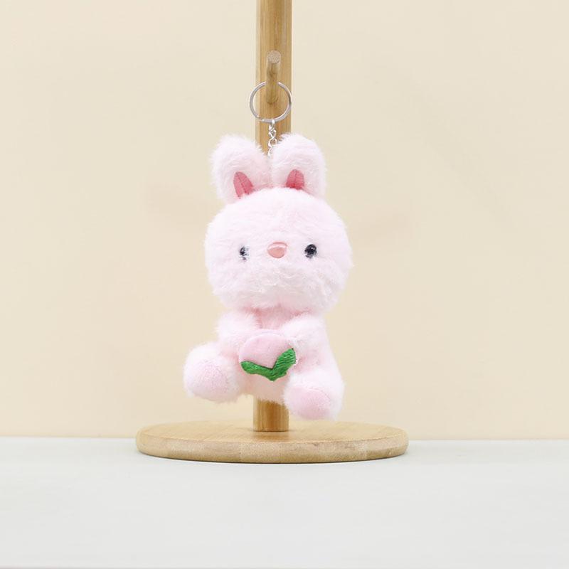 Plush Colorful Cute Rabbit Keychain Adorable Bunny Hanging Decoration For Bags