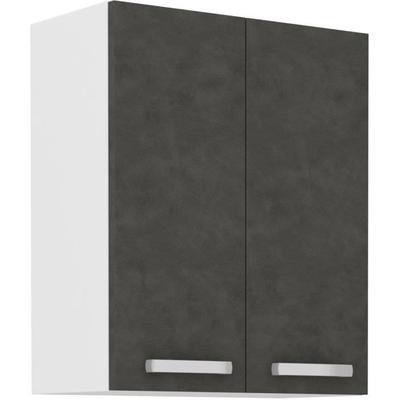 High Cabinet with Hinged Doors - Matt Grey - L 60 Cm X D 31.6 X H 72 Cm - LASSEN