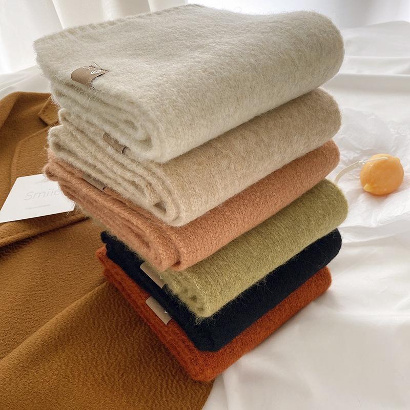 Neutral wind versatile scarf soft waxy knitted 20 sheep wool warm couple scarf student girl