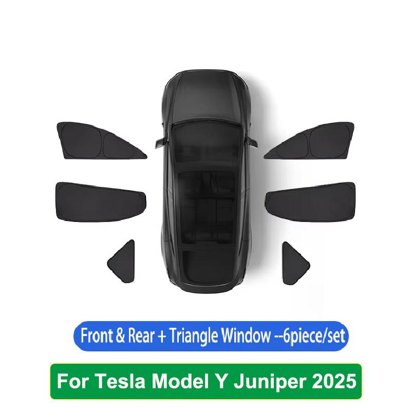 BED1 For Tesla Model Y Juniper 2025 Launch Sun Shade Front Rear Side Window Sunshade Windshield Sun Visor Outdoor Camping Accessories