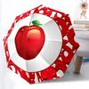 1pc Apple Red Pattern Automatic Opening and Closing Folding Umbrella with 8 Iron Ribs - Portable, Foldable for Travel Yy251124060