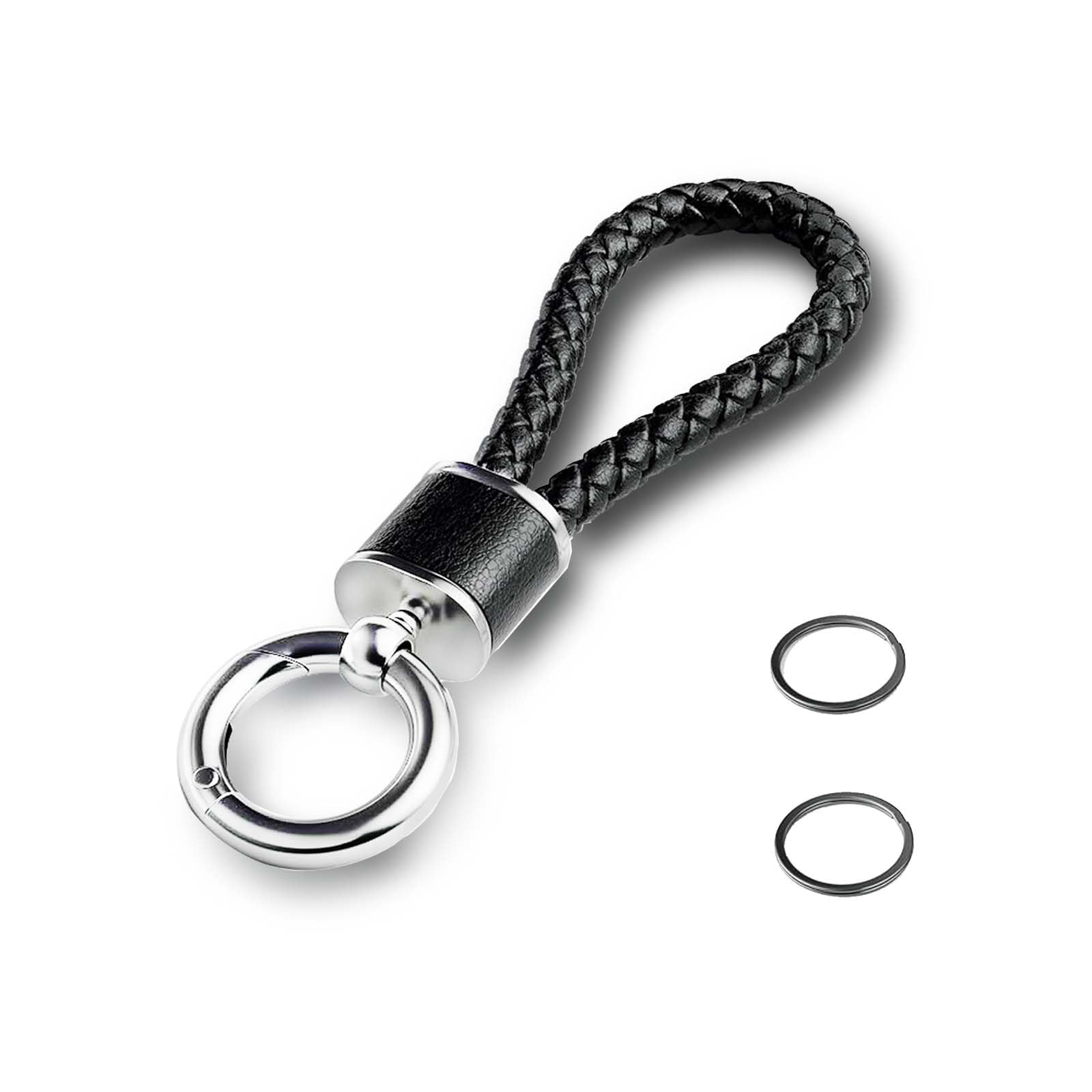 Брелок HUIKKJP, Двойное кольцо, Брелок для ключей, Плетеная кожа, Для велосипедов, Автомобилей, Умный, Популярный, Высоко