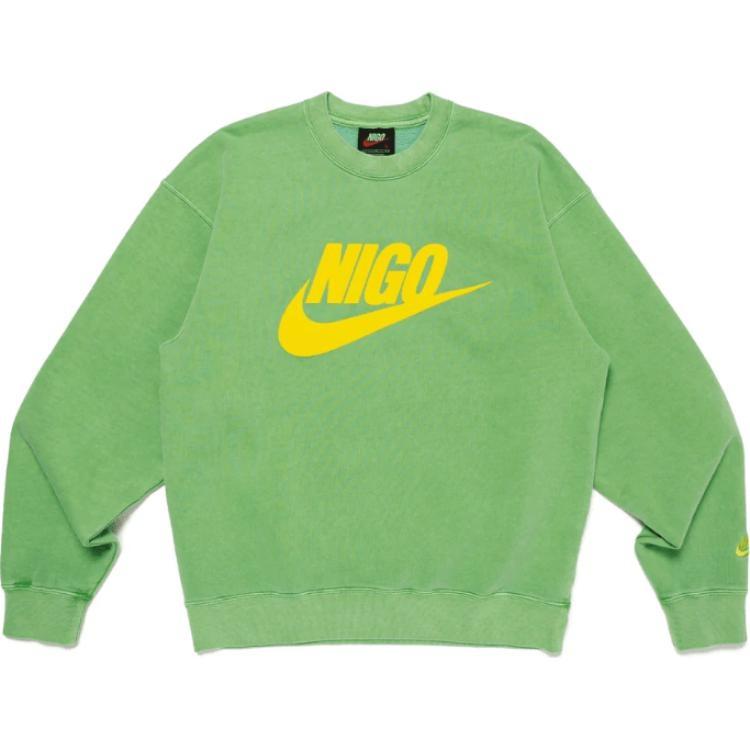 Nike x Nigo Fleece Sweatshirt Green Yellow Men s FV5941-310 M